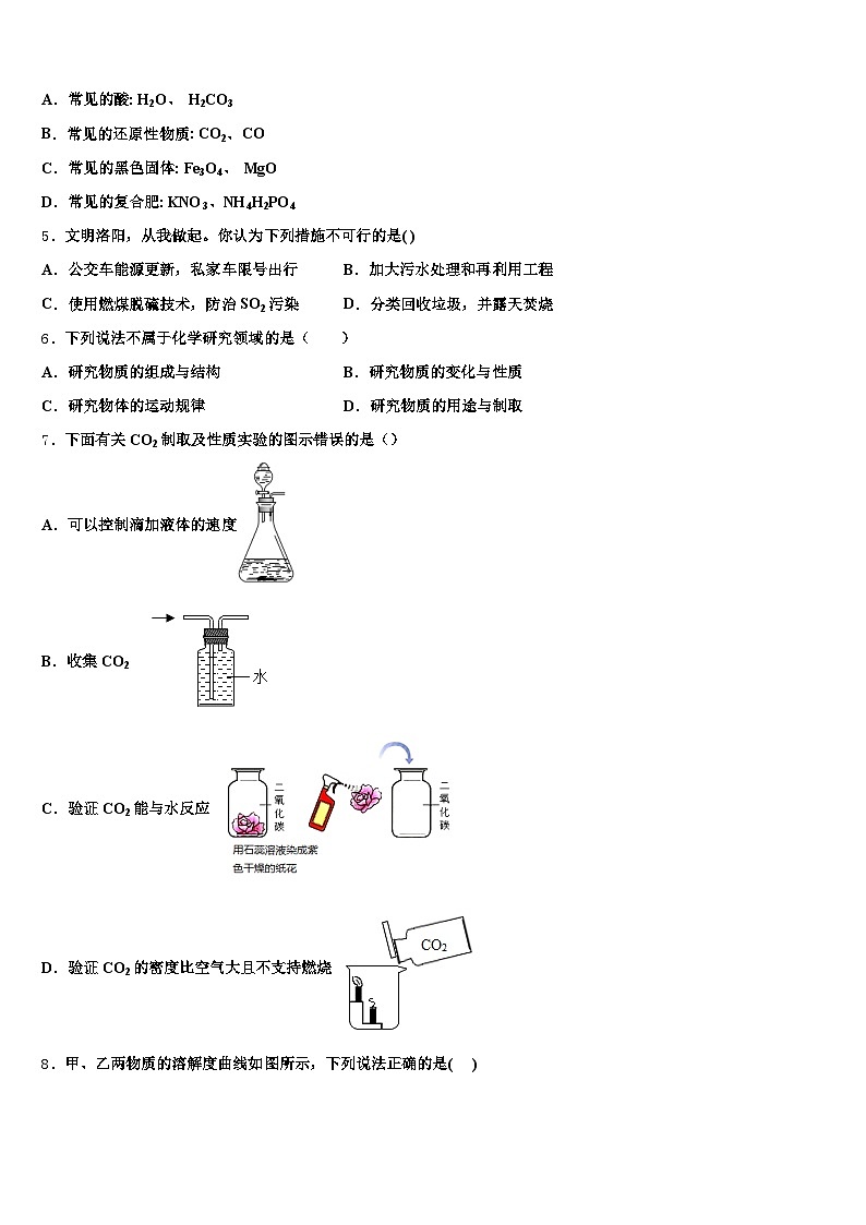 2026届唐山市中考化学适应性模拟试题（含答案解析）第2页