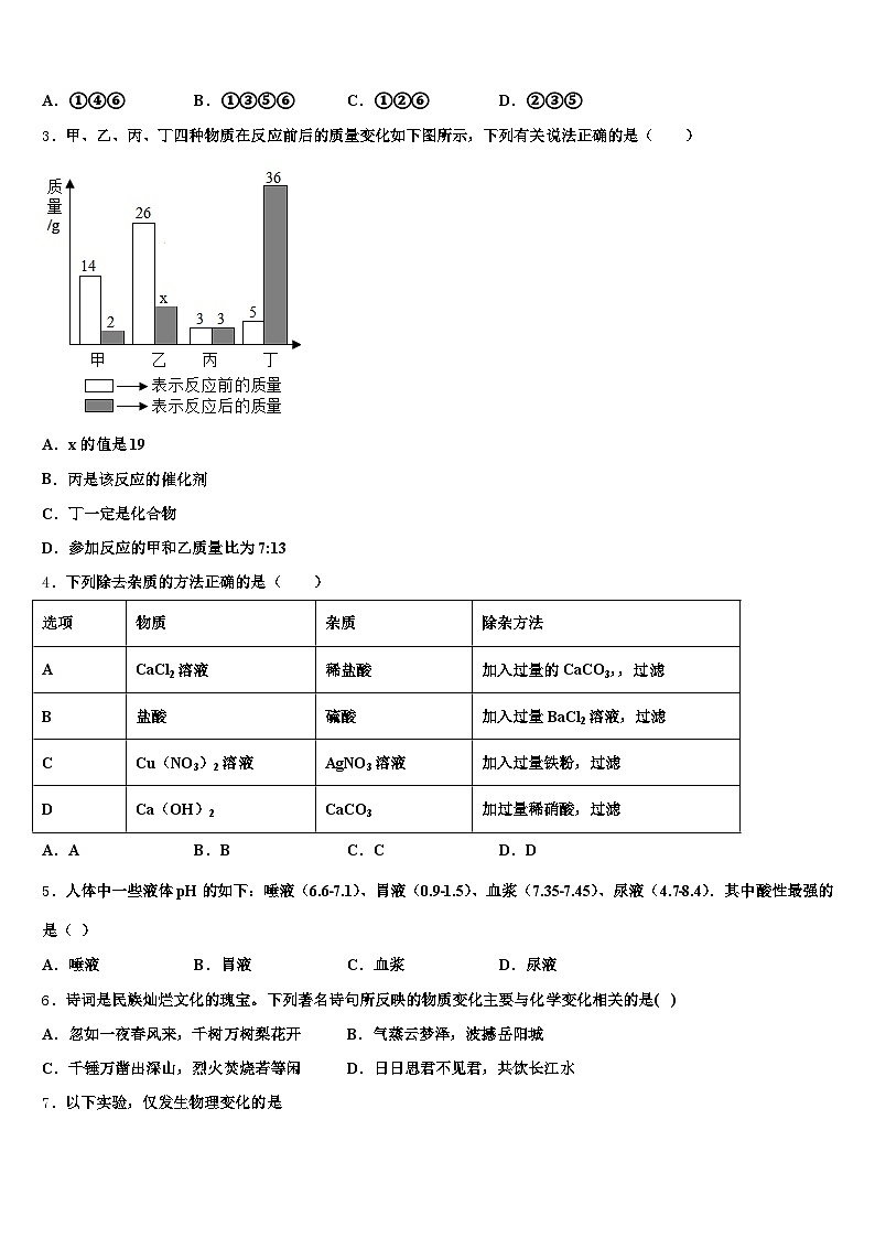 2025-2026学年酒泉市中考化学考前最后一卷（含答案解析）第2页