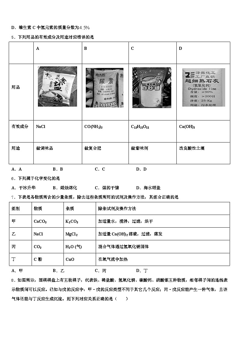 2025-2026学年山西省运城市中考猜题化学试卷（含答案解析）第2页