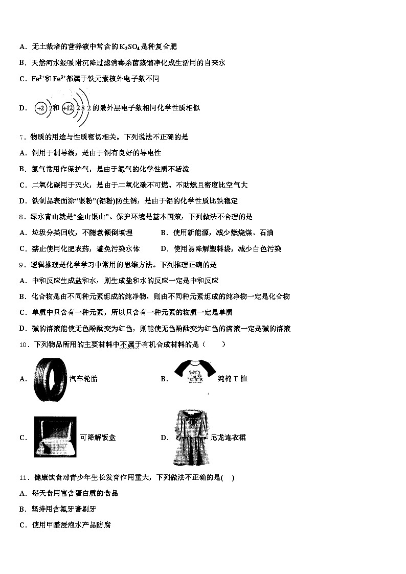 2026届晋城市中考化学适应性模拟试题（含答案解析）第3页