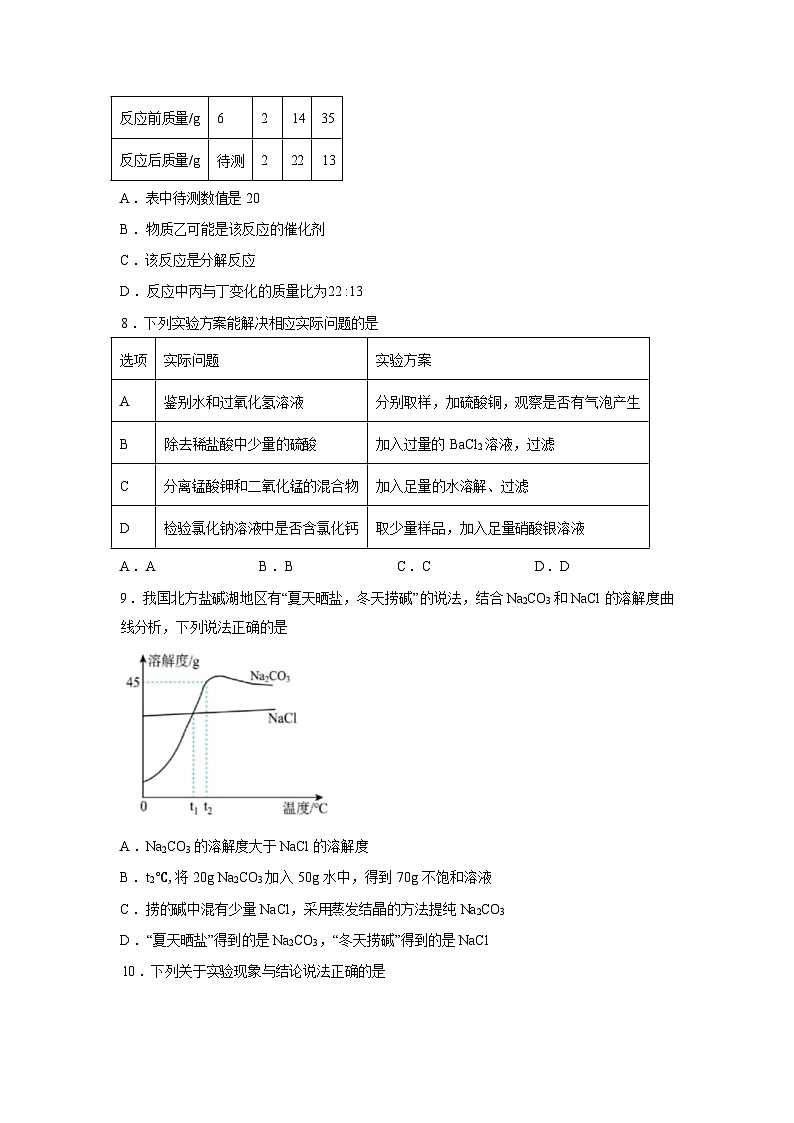 2026年黑龙江陇东地区中考调研化学试卷无答案第3页