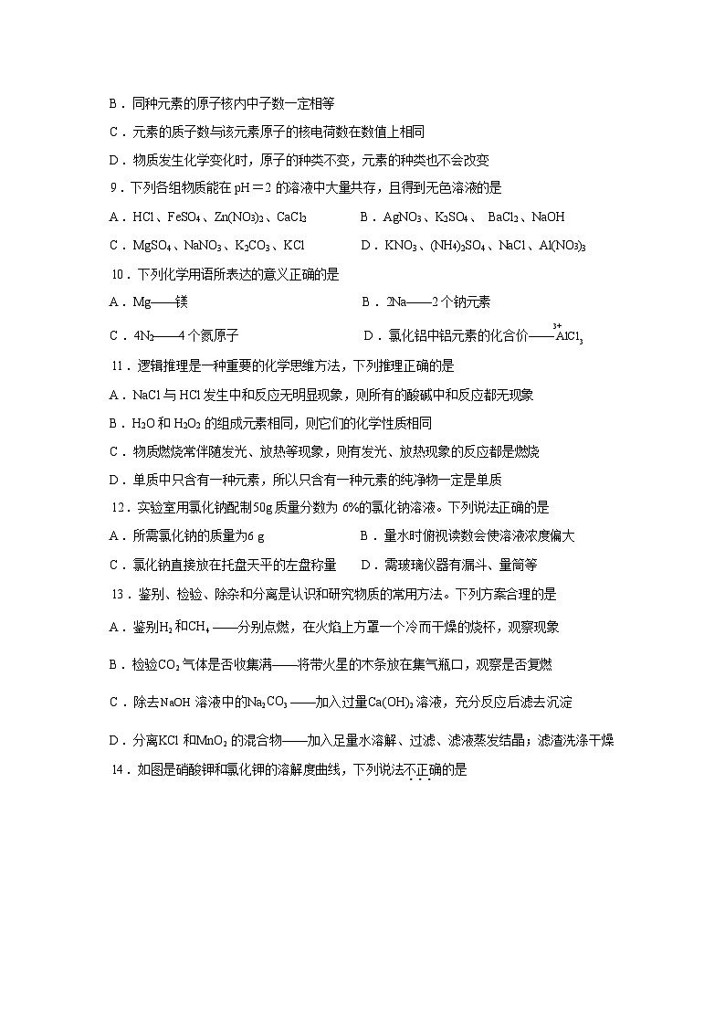 2026年山东省泰安市岱岳区中考化学一模考前示范卷含答案第3页