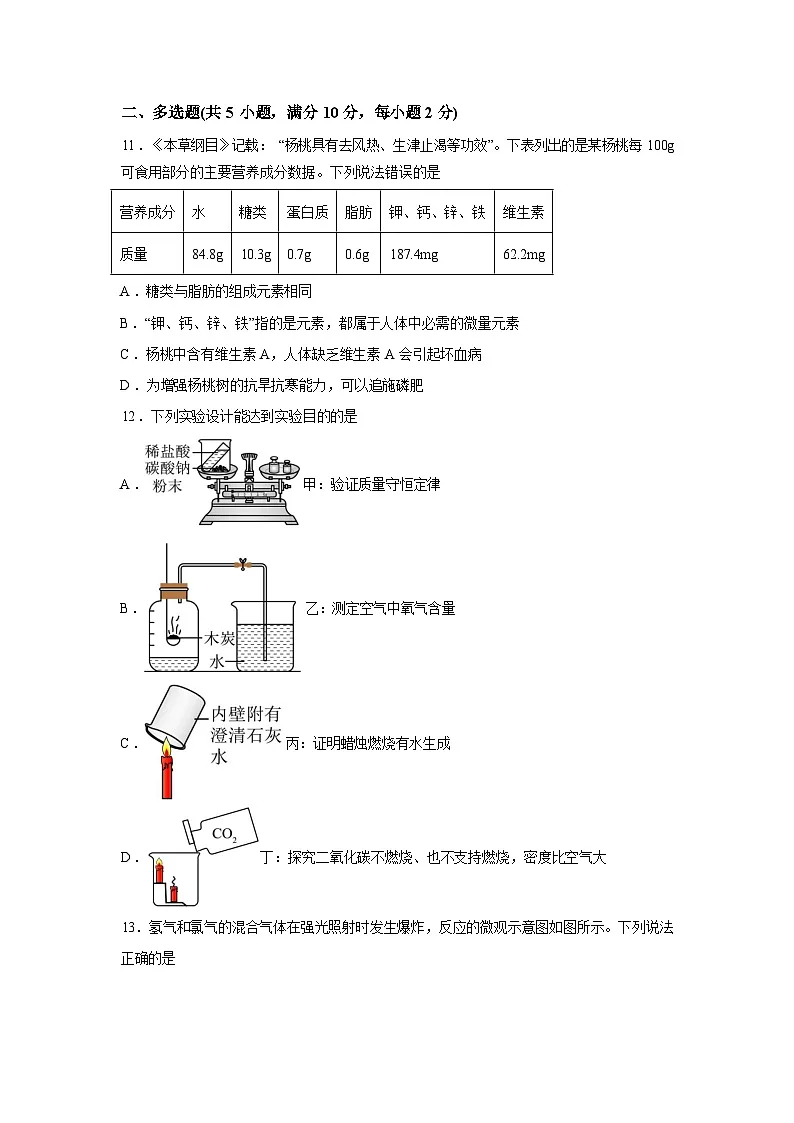 2026年山东省烟台市福山区中考一模考前示范化学试卷含答案第3页