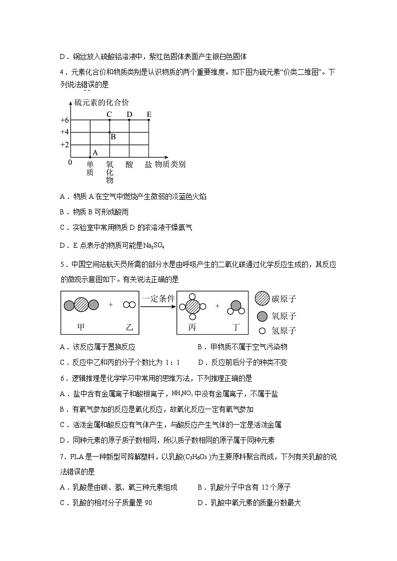 黑龙江齐齐哈尔市依安县依安县第三中学2025-2026学年九年级下学期阶段自测化学试题含答案第2页