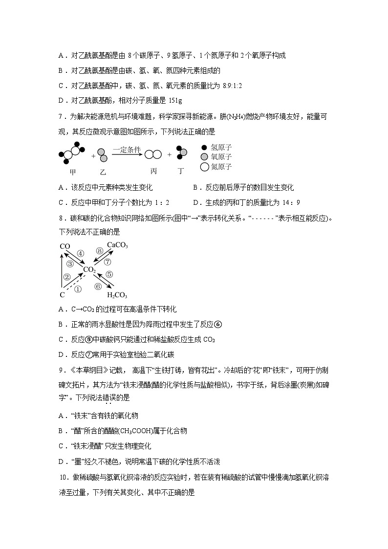 江西九江市外国语学校2025-2026学年九年级下学期化学第一次学情自测试卷含答案第2页
