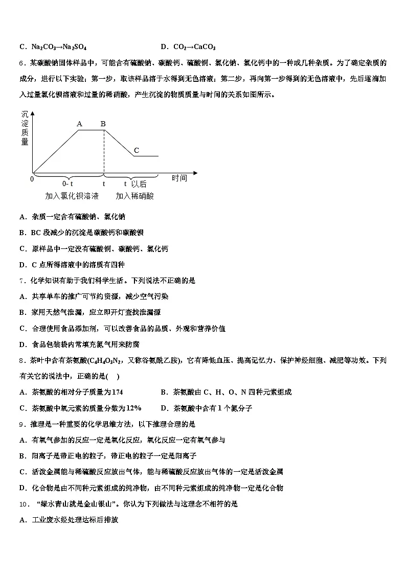 2026届湖北省武汉市中考一模化学试题（含答案解析）第2页