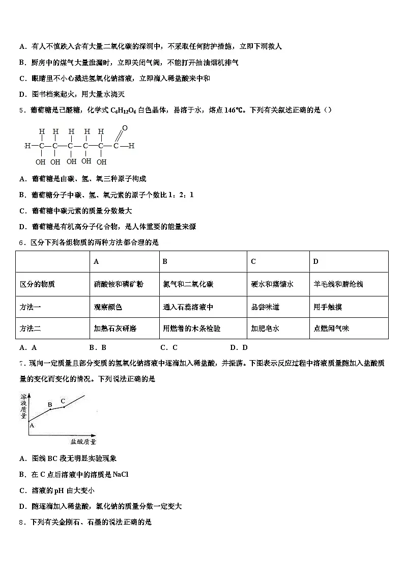 2026届湖南省湘潭市中考一模化学试题（含答案解析）第2页