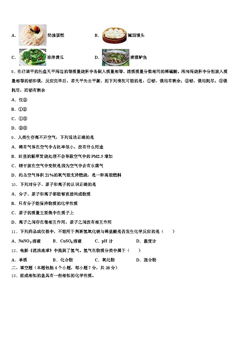 2025-2026学年江苏省苏州市中考化学考试模拟冲刺卷（含答案解析）第3页