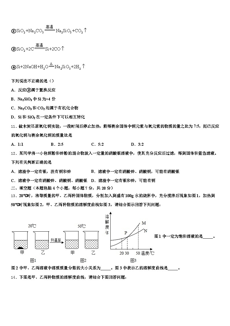 2025-2026学年陕西省西安市中考联考化学试卷（含答案解析）第3页
