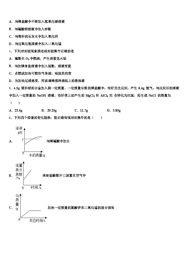 2025-2026学年四川省广元市中考冲刺卷化学试题（含答案解析）第2页