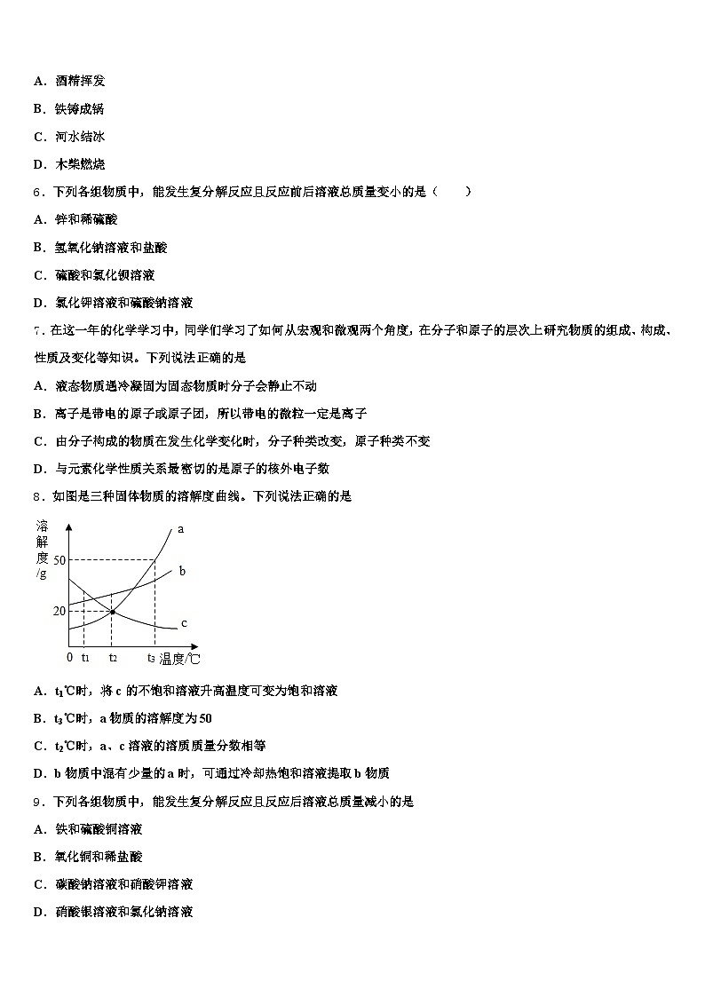 2026届六盘水市中考化学全真模拟试题（含答案解析）第2页