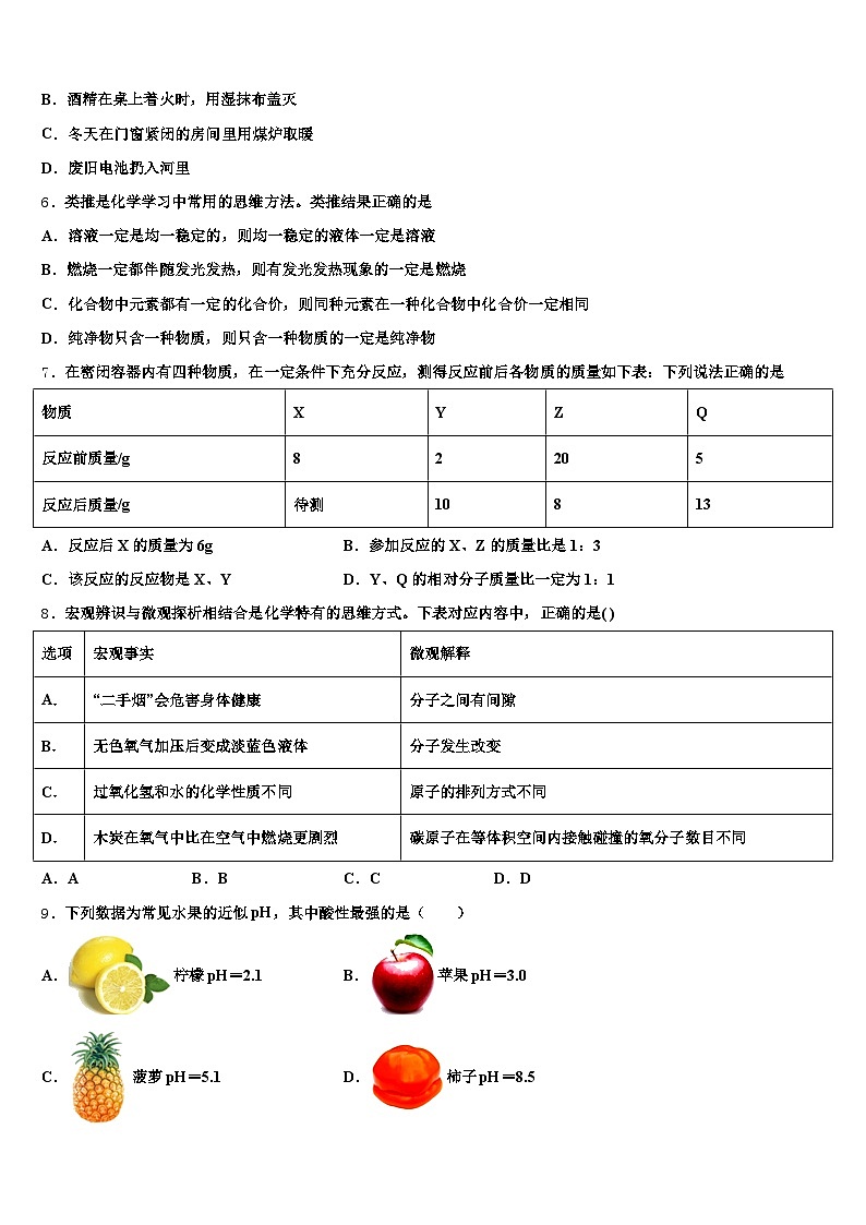 2026届泸州市中考化学对点突破模拟试卷（含答案解析）第2页
