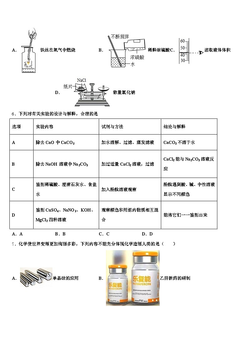 2026届南充市中考化学全真模拟试题（含答案解析）第2页