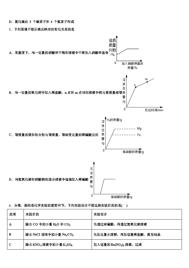 2026届四川省资阳市中考化学模拟预测试卷（含答案解析）第2页
