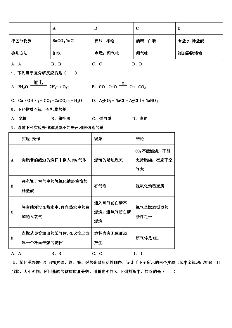 2026年湖南省中考化学押题卷（含答案解析）第2页