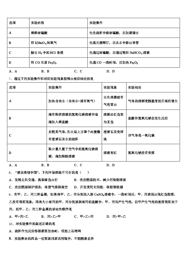 2025-2026学年青海省果洛藏族自治州初中化学毕业考试模拟冲刺卷（含答案解析）第2页