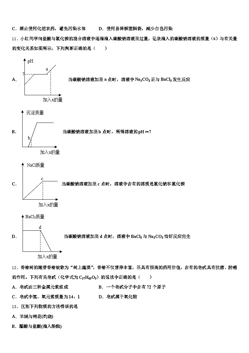 2025-2026学年云浮市初中化学毕业考试模拟冲刺卷（含答案解析）第3页