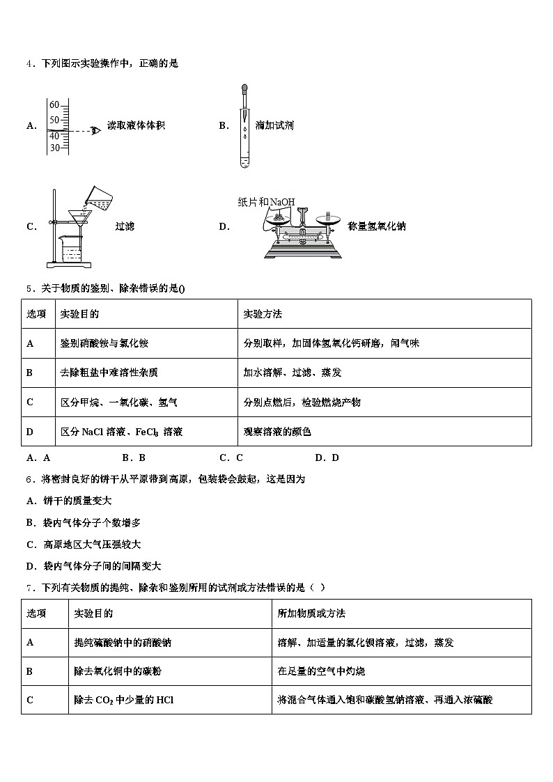 2026年淮北市中考化学押题试卷（含答案解析）第2页