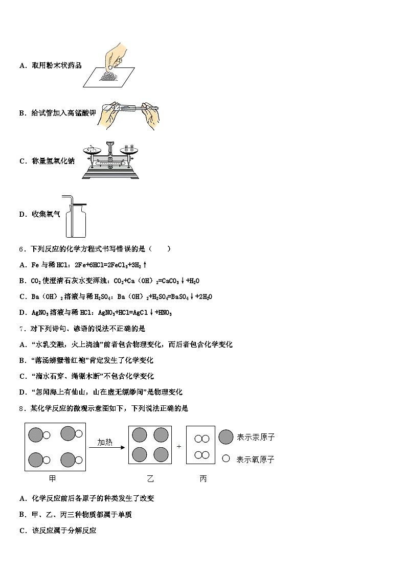 2026年邵阳市中考四模化学试题（含答案解析）第2页