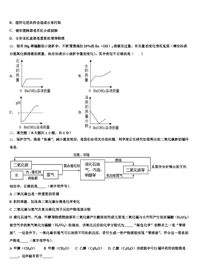 2026年四川省阿坝藏族羌族自治州中考化学适应性模拟试题（含答案解析）第3页