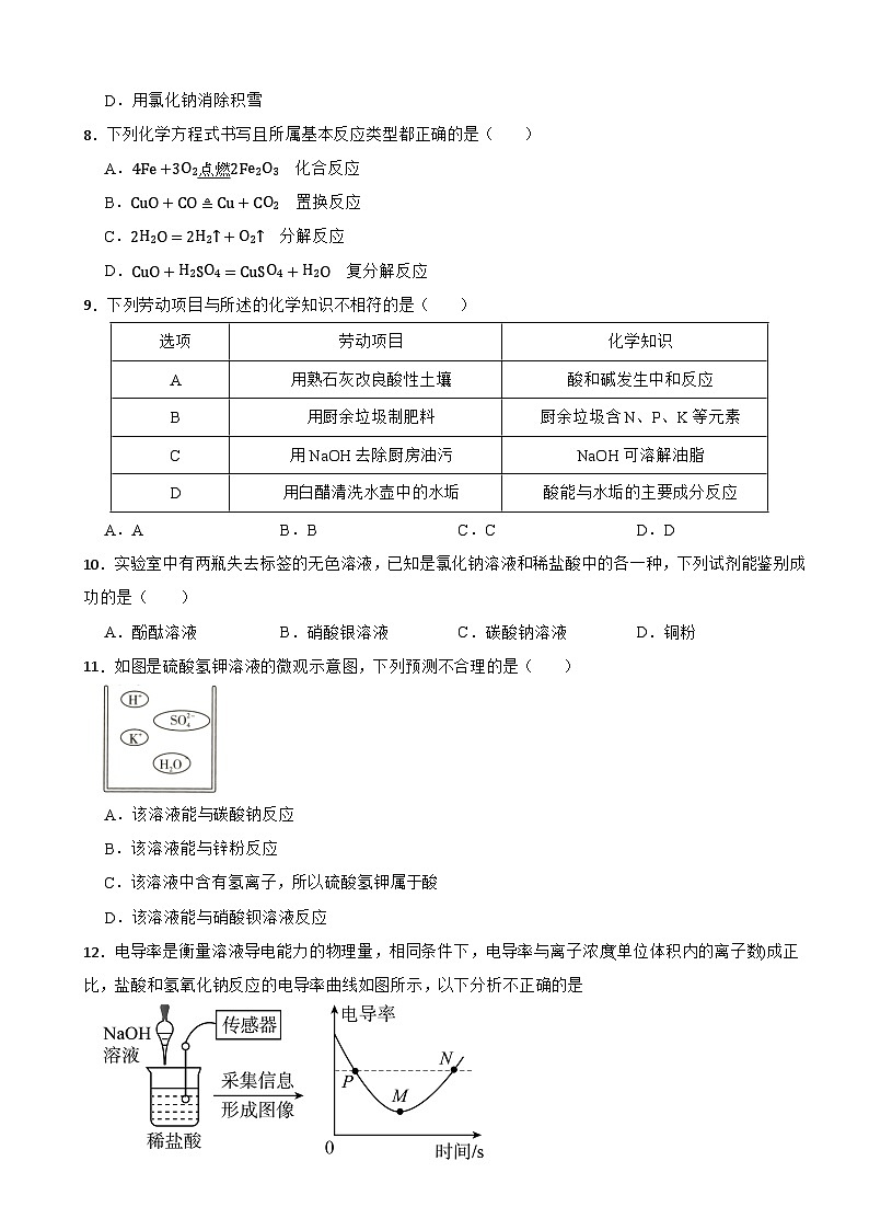 人教版化学九（下）第十单元 常见的酸、碱、盐 单元测试卷（二）（含解析）第2页