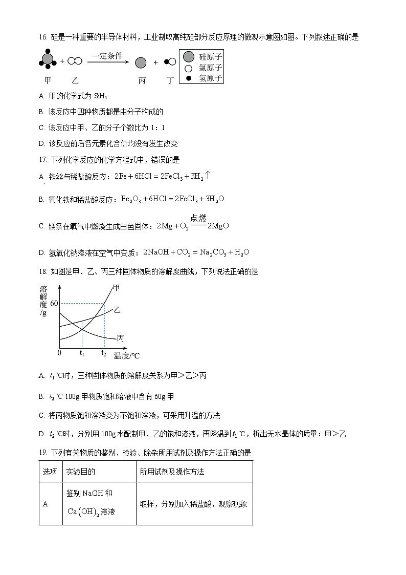 广西南宁市三美学校2024-2025学年九年级下学期开学考试化学试题-A4第3页