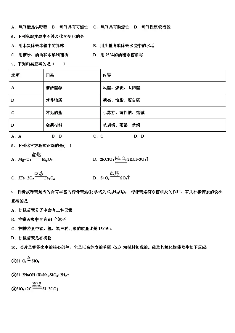 广西壮族自治区玉林市2026年中考四模化学试题（含答案解析）第2页