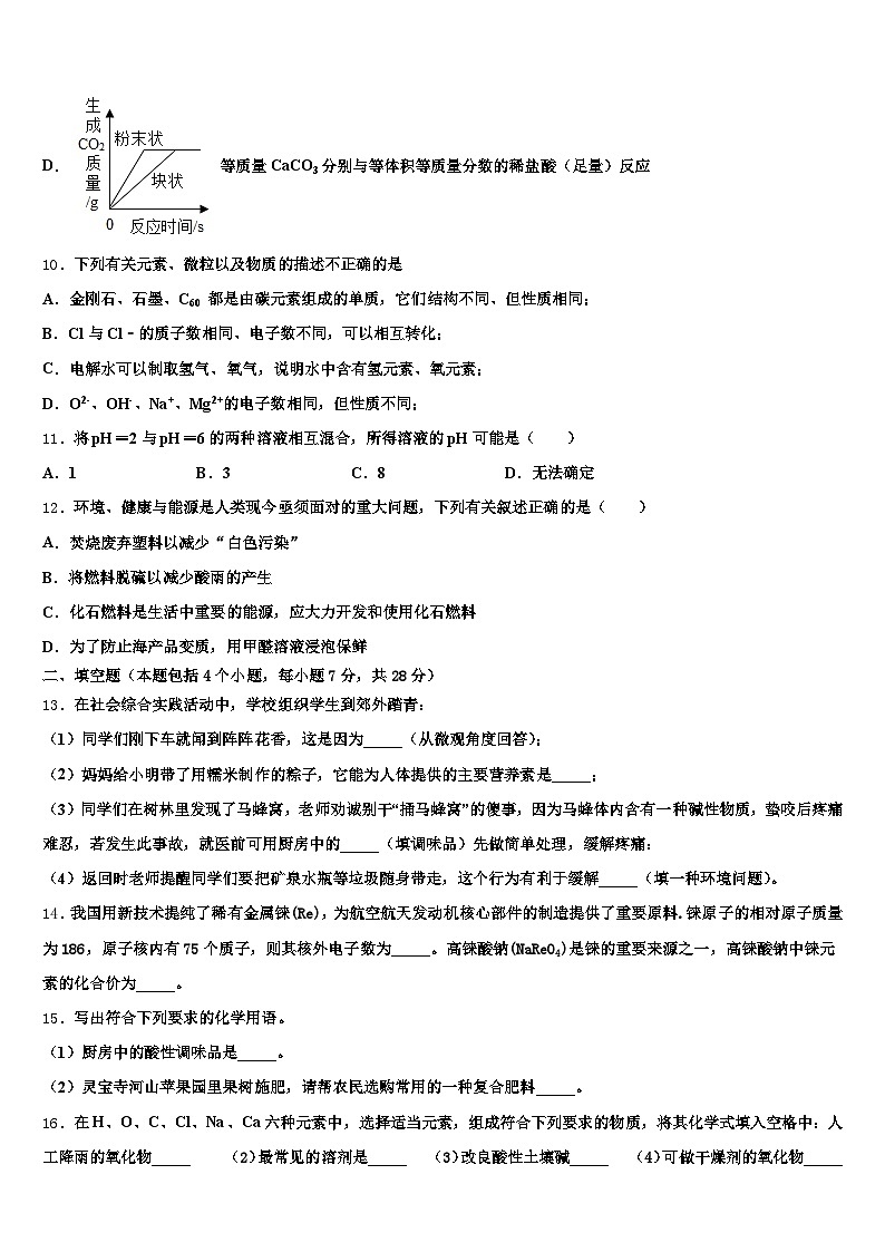 淮安市2025-2026学年中考试题猜想化学试卷（含答案解析）第3页