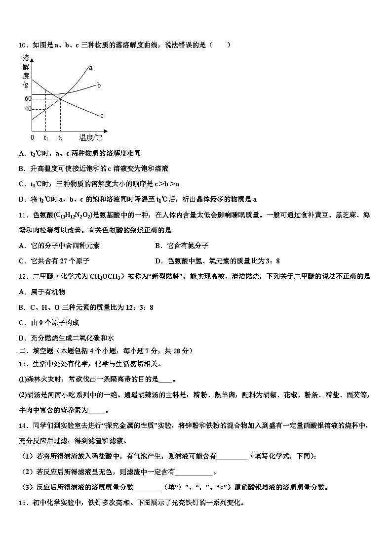 福建省漳州市2026年中考四模化学试题（含答案解析）第3页