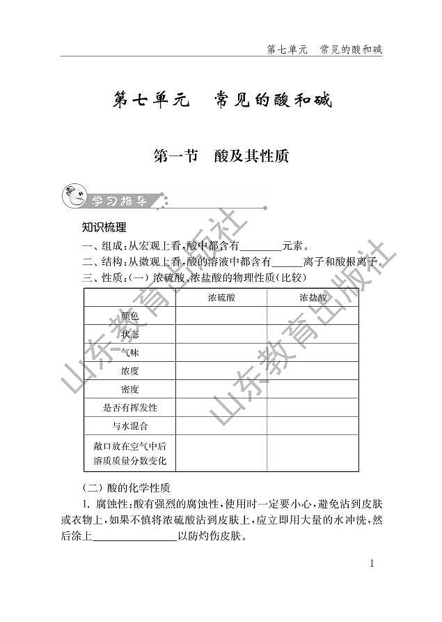 鲁教版 化学 九年级下册 练习册第3页