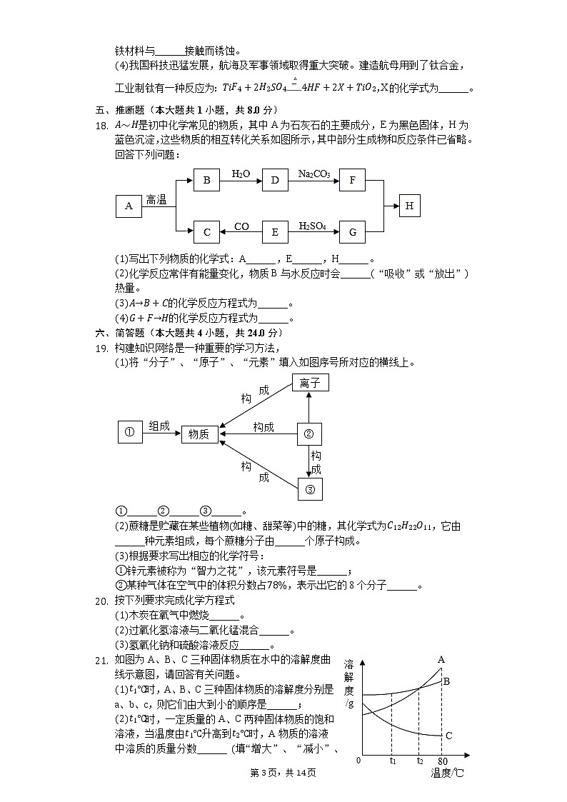 2020年天津市西青区中考化学一模试卷03