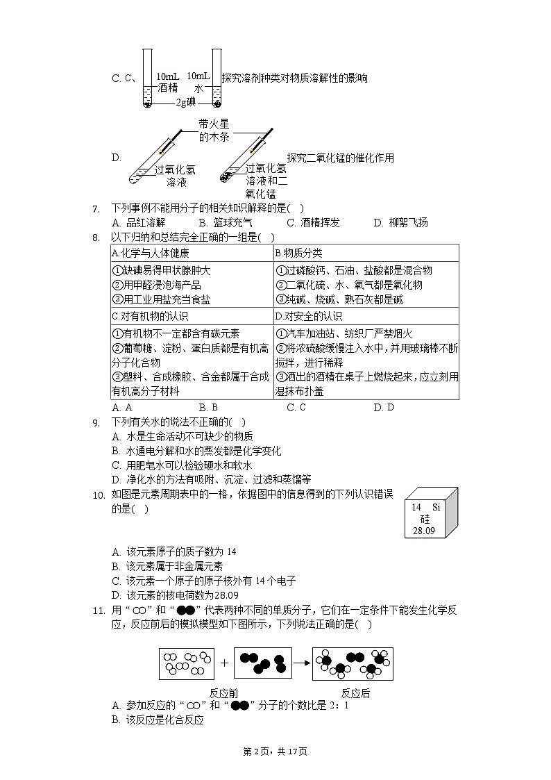 2020年四川省成都市高新区中考化学二诊试卷02