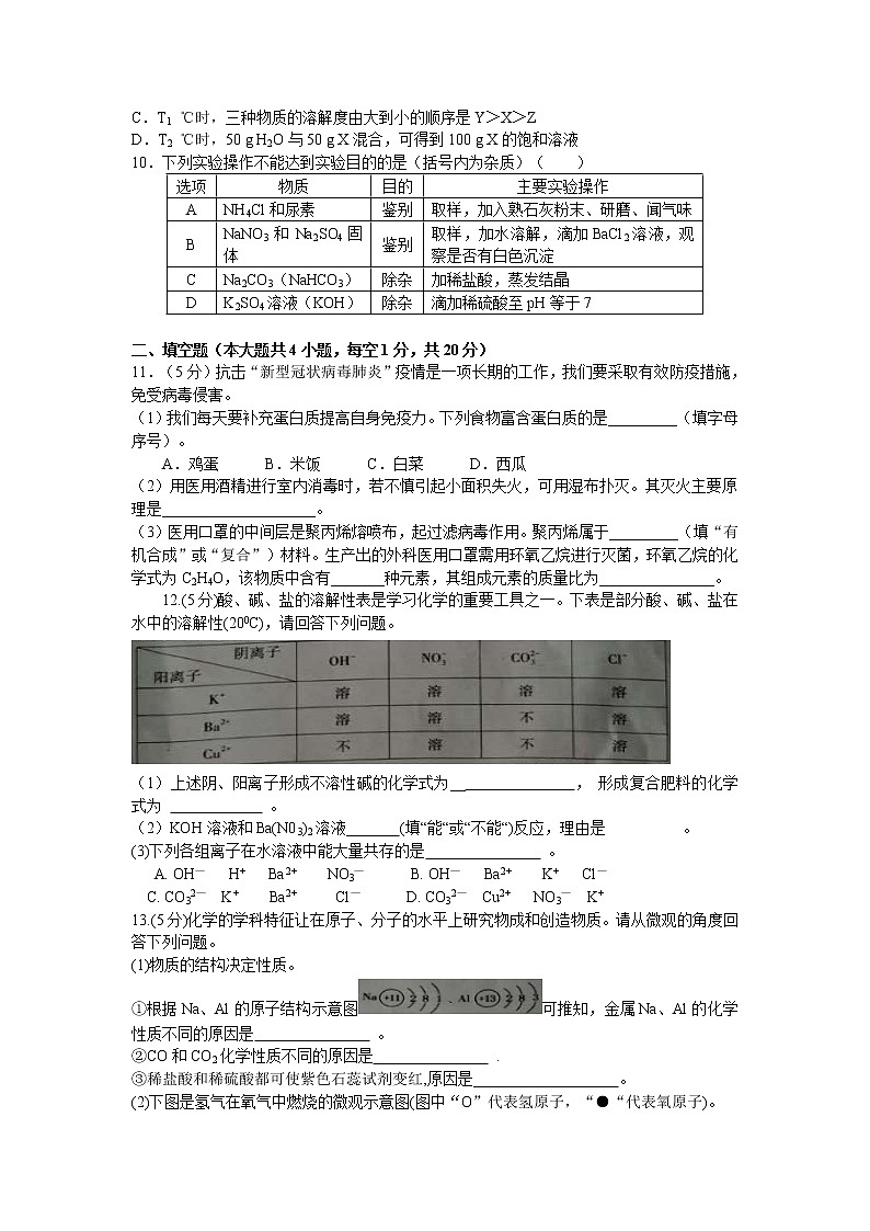 2020年新疆中考化学试题02