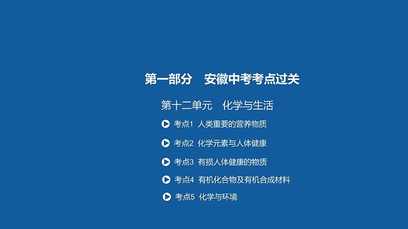 【PPT】安徽中考化学复习 第一部分·第十二单元第1页