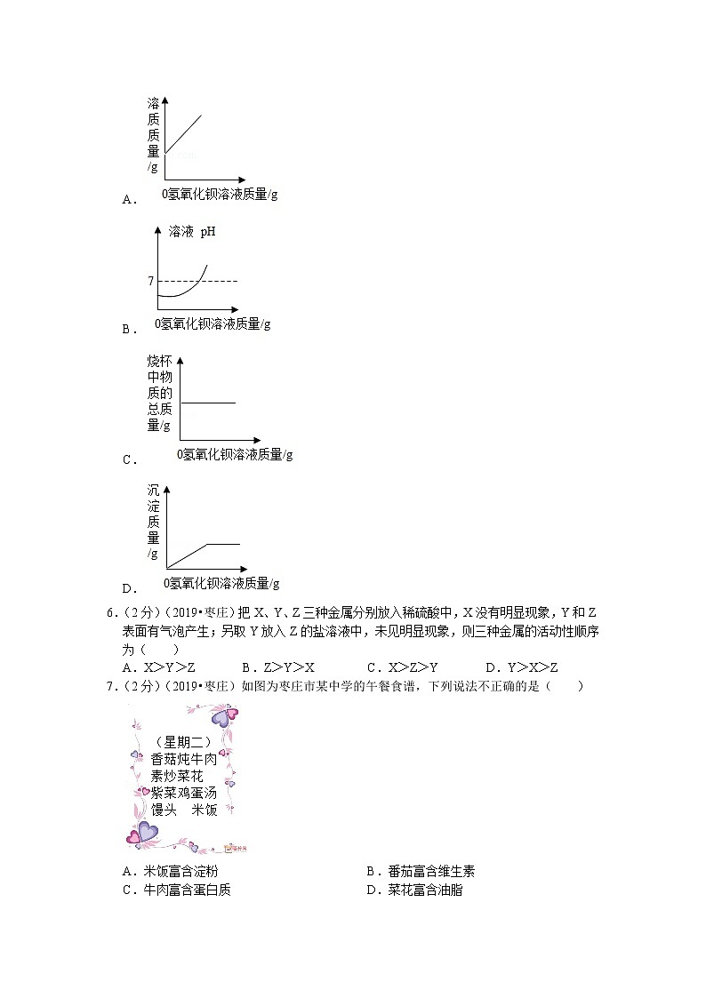 2019年山东省枣庄市中考化学试卷（含解析）02