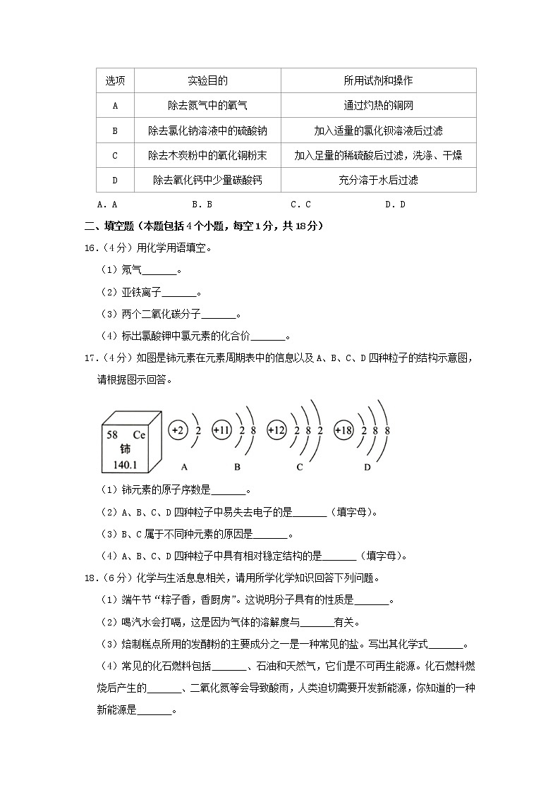 2019年辽宁省葫芦岛市中考化学试题（word版，含解析）03