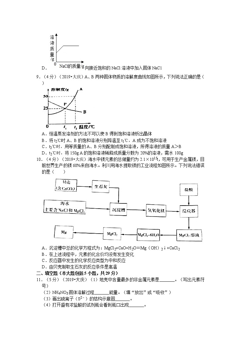 2019年黑龙江省大庆市中考化学试卷（含解析）03