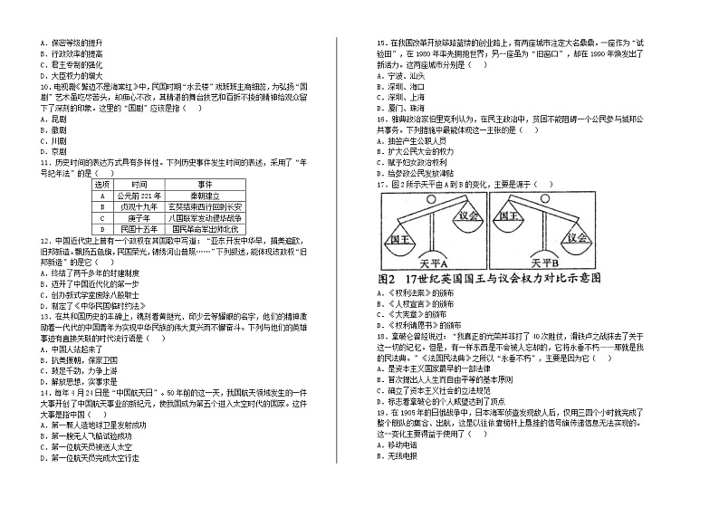 四川省成都市2020年中考历史真题试卷第2页
