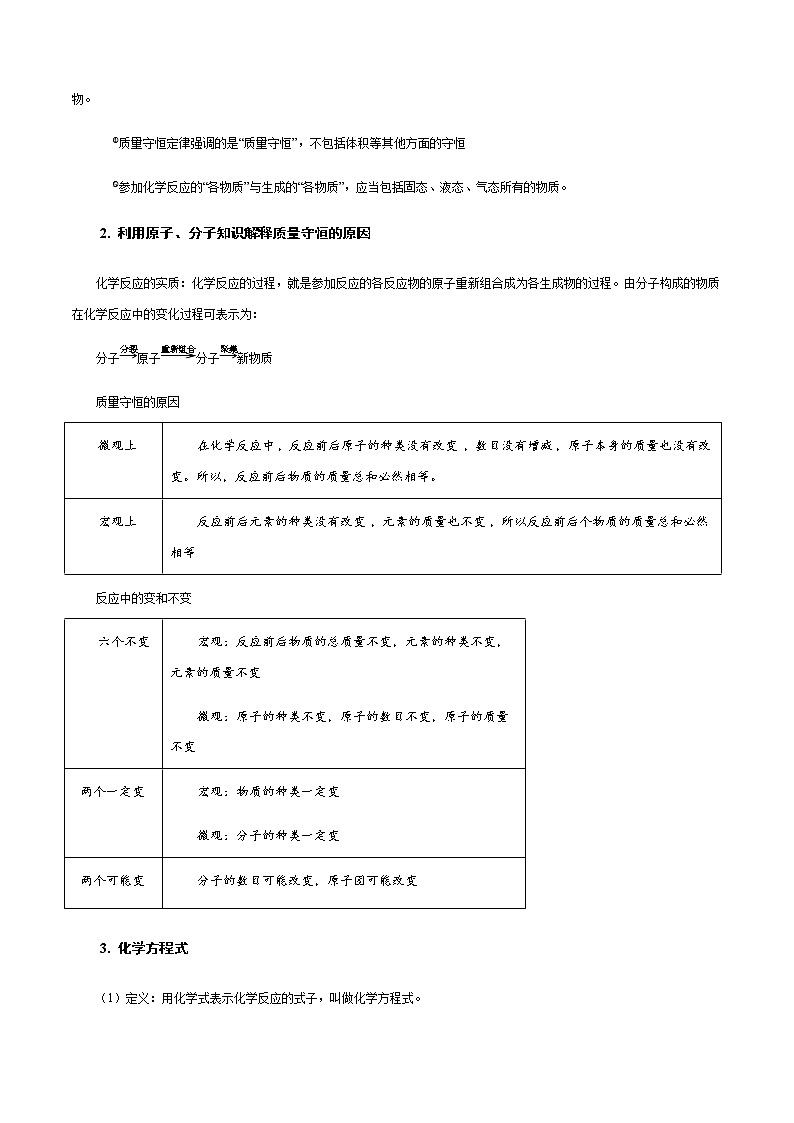 5 化学方程式讲师版教案03