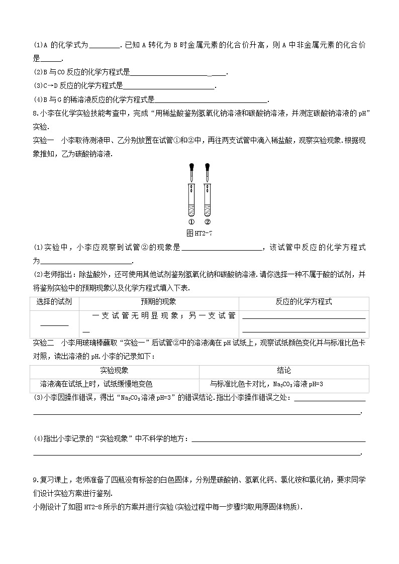 杭州专版2020中考化学复习方案专题02物质的鉴别与推断03