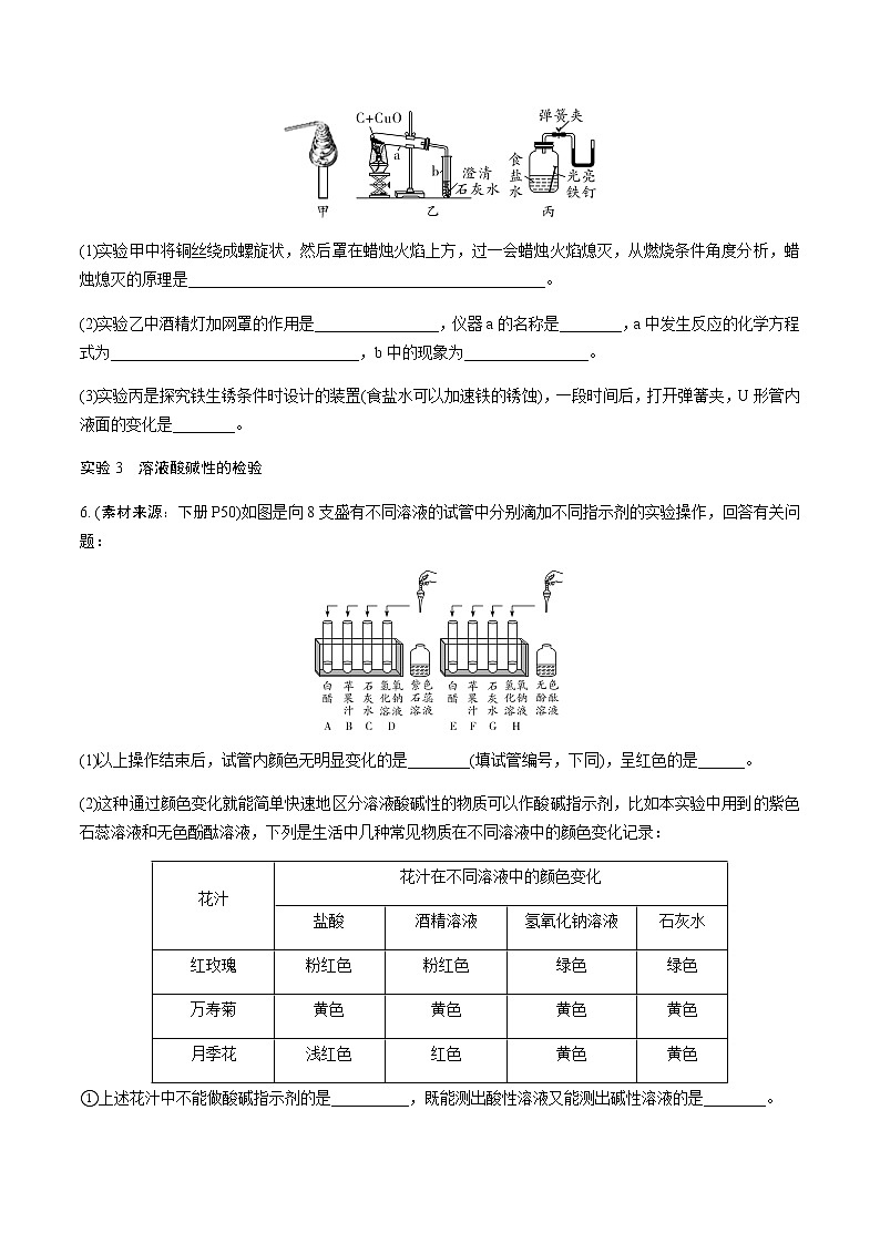 （最新）九年级中考化学 专题复习  教材基础实验【精编】第3页