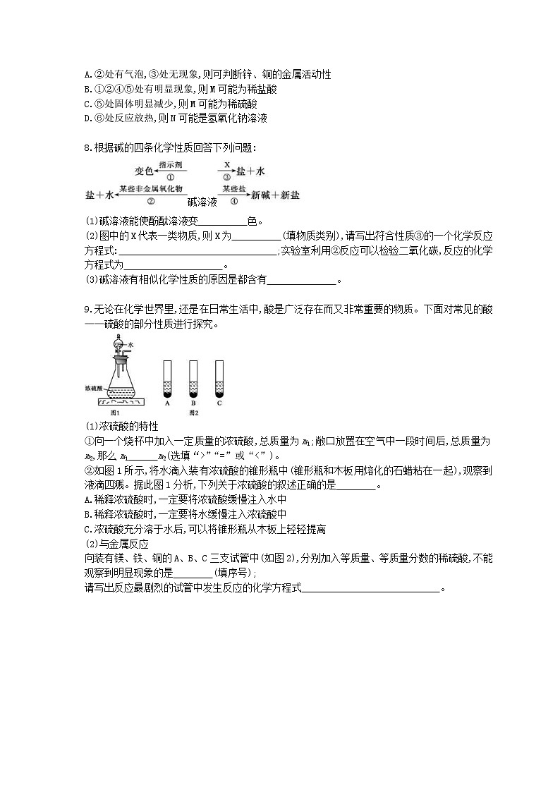 2021年中考化学一轮复习同步检测《常见的酸和碱》（含答案解析）第2页