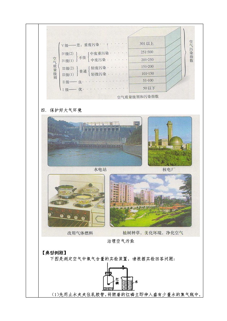 粤教版九年级化学上册全册教案2.2 保护空气的洁净清新03