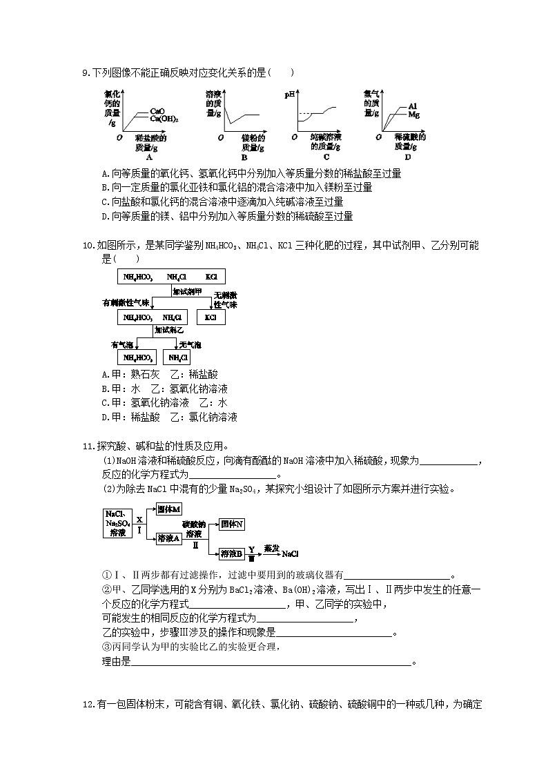 2021年中考化学一轮复习 课时训练 盐 化肥（含答案）02