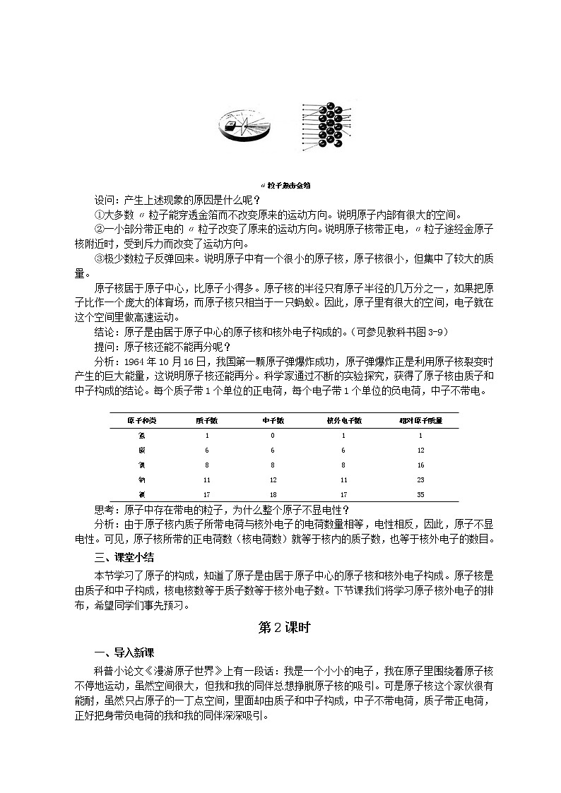 课题3.2.1 原子的结构302