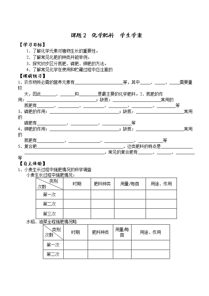 11.2 化学肥料 学案101
