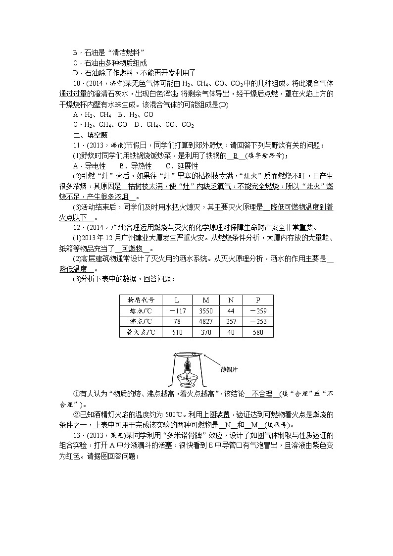 2015中考年化学考点跟踪：第28讲 专题七碳和碳的氧化物燃料与燃烧第2页