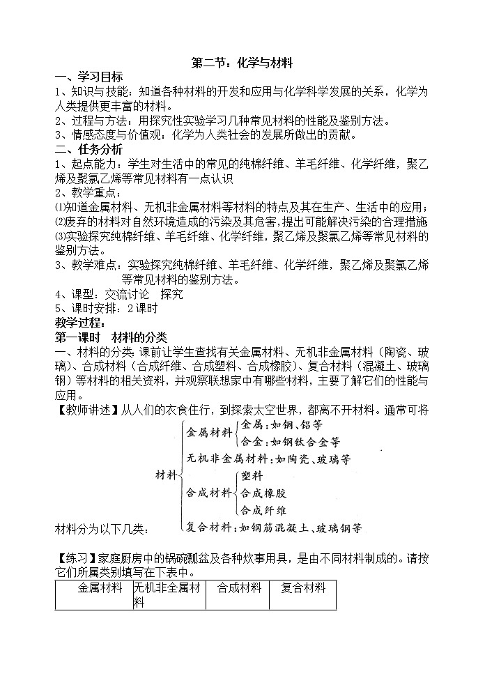 9.2 化学与材料 教案101