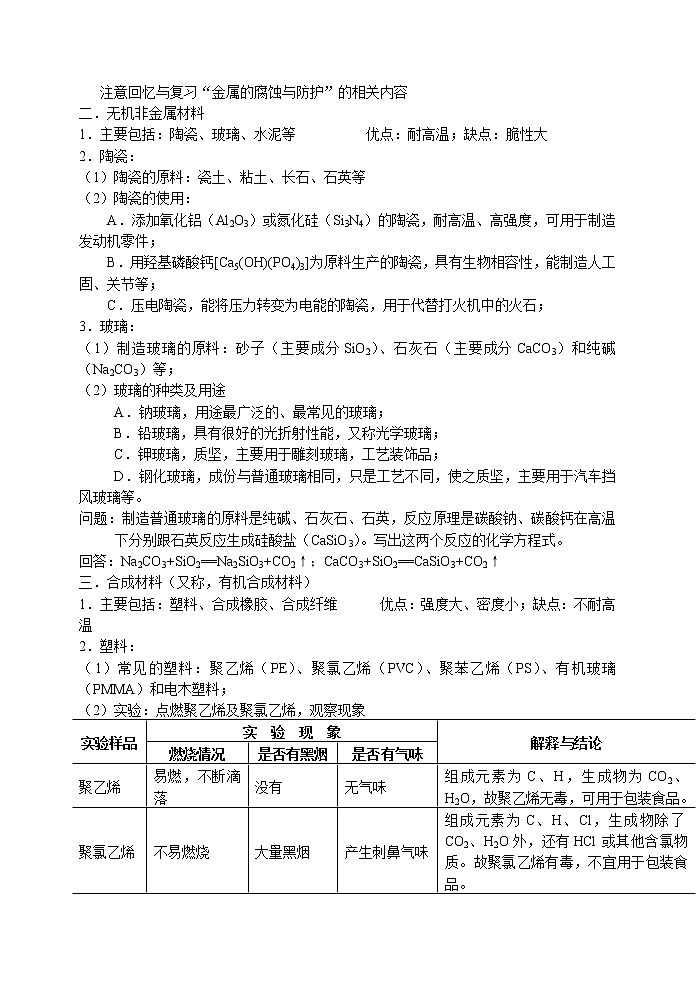 9.2 化学与材料 教案2第2页
