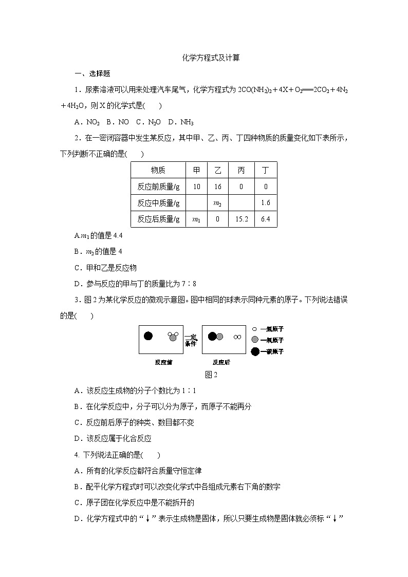 人教版九年级化学上册第五单元化学方程式及计算专项练习01